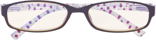 CessBlu UV Protection Computer Reading Glasses with Polka Dots Pattern Blue Light Filter Reader Eyeglasses for Women(Black Red Dot)+1.25