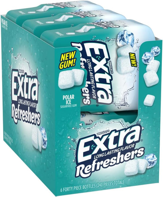 EXTRA Refreshers Polar Ice Chewing Gum, 40 Pieces (Pack of 6)