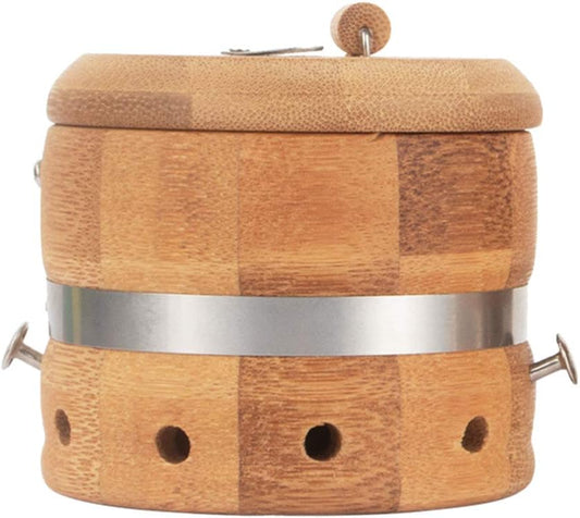 Healifty Moxibustion Box Bamboo Moxa Burner Holder 3- Gear Adjustable Temperature Tank Moxa Burning Tool with Wearable Rope for Home & Travel