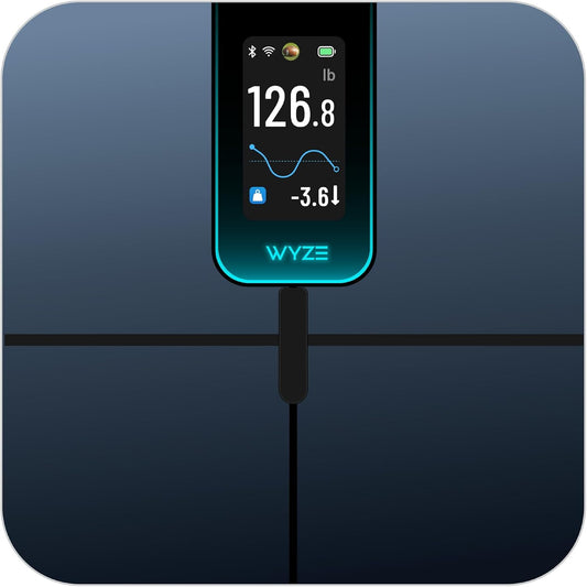 Wyze Smart Scale Ultra Smart Scale with 4.3" Color Display - Digital Scale for Body Weight BMI Muscle Mass, Heart Rate Monitor, Wi-Fi & Bluetooth Weight Scale with Baby/Pet/Luggage Mode, 400lbs, Black