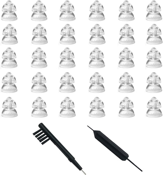 MiniFit Power Domes for Oticon Hearing Aids - 6mm Replacement Domes for Oticon Mini RITE Hearing Aids with Cleaning Brush Tools Kit and Carry Case (6mm)