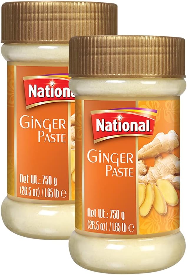 National Foods Ginger Paste 28.50 oz (750g) | Freshly Grinded | Traditional South Asian Taste Enhancer | PET Jar | Pack of 2