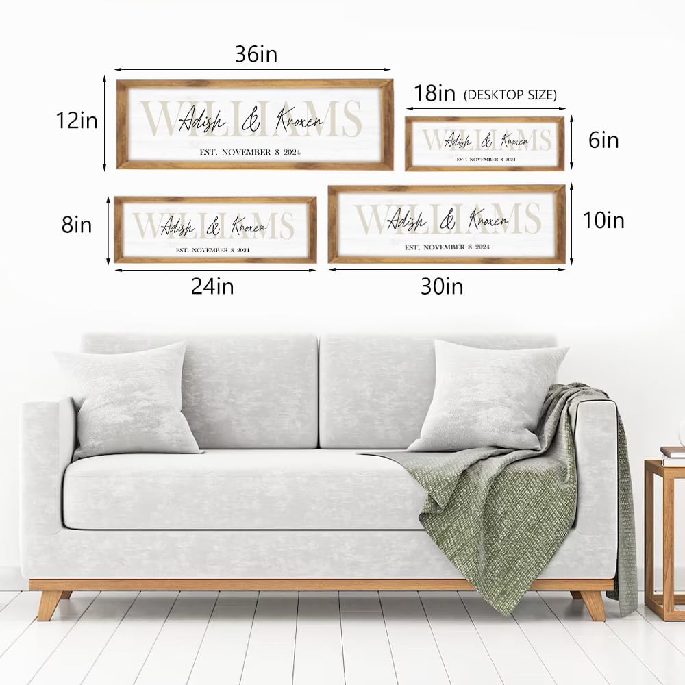Wedding Gifts for Couples 2025, Custom Wood Sign for Bridal Shower Gift, Engagement Gift, Newlywed Gift, Personalized Framed Last Name Sign with Established Date for Home