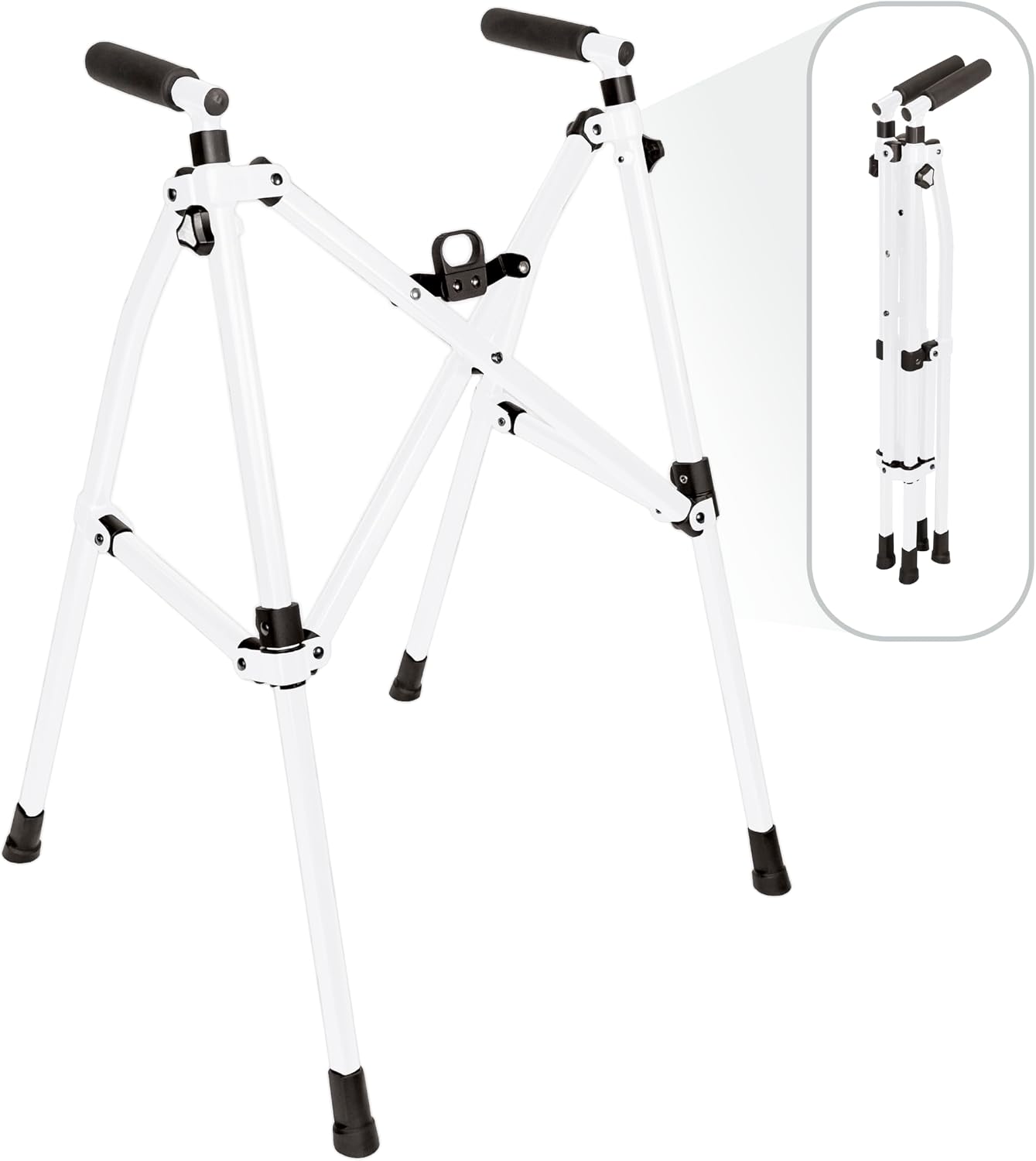 Stander Wonder Walker Lite, Lightweight Folding Mobility Aid for Adults, Seniors, and Elderly, Collapsible Travel Assistant with Rubber Feet for Support, Vivid White