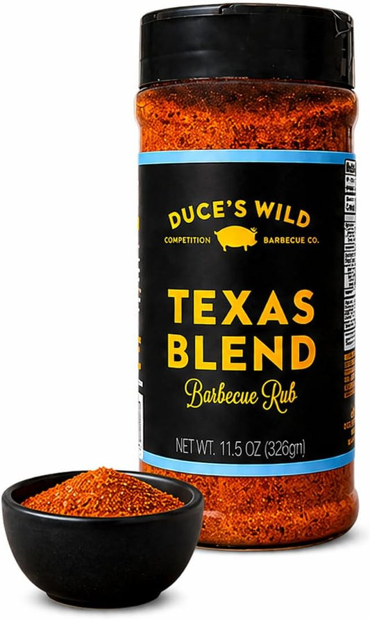 Duce’s Wild Barbecue Texas Blend BBQ Rub - Bold Peppery All-Purpose Seasoning for Brisket, Steak, Chicken & Pork - Competition-Level Dry Rub - Vegan, Gluten-Free & MSG-Free - 11.5 oz