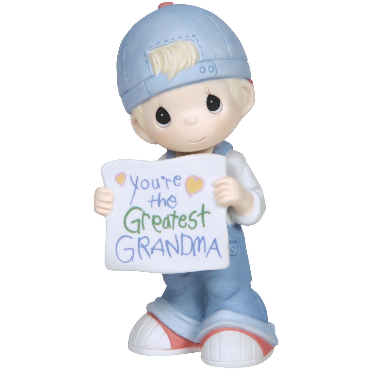 Precious Moments "Greatest Grandma" Keepsake, Hand-Painted Bisque Porcelain Boy Figurine, Collectible Gift, 133034