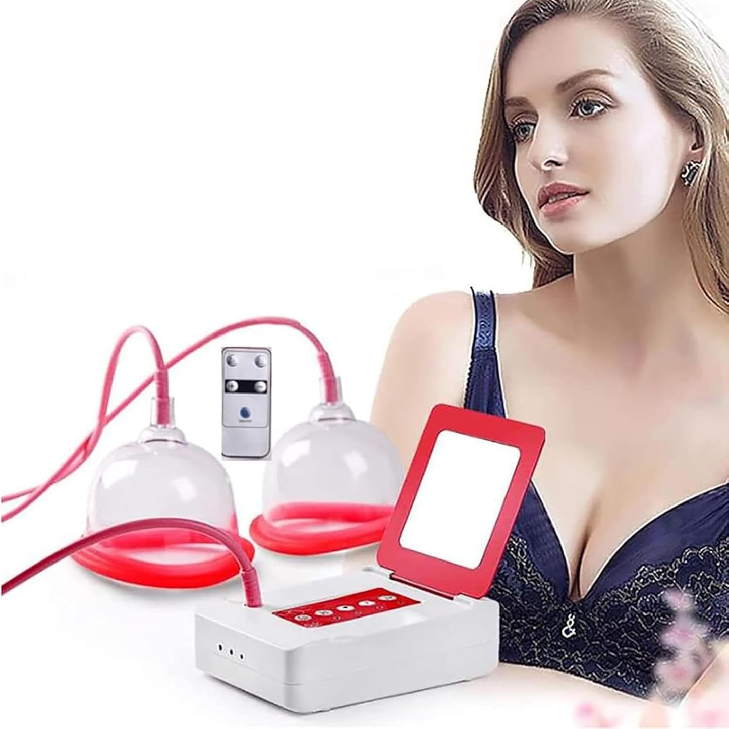Electric Breast Massager Cup, Enlargement Breast Massage Enhancement Machine with 5 Intensity Levels, Prevent Sagging