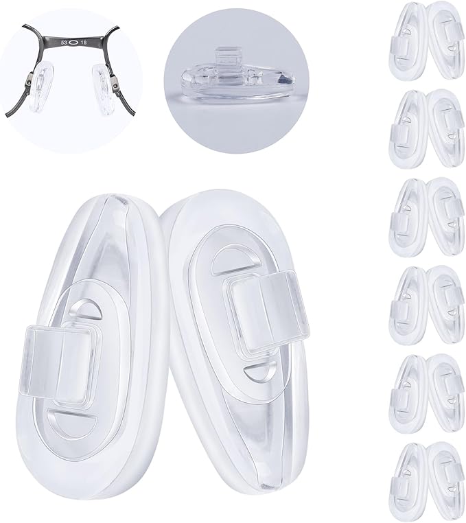 6 Pairs Replacement Silicone Nose Pads Compatible with Oakley Socket 5.5(5.0)/Extender/Contrail/Barrelhouse/Crosshair2.0/WireTap/Whisker;Maui Jim Kahuna Sunglass
