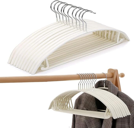 Contour Metal No Bumps Hanger - Suit, Coat & Sweater Hanger (Pack of 110, White)