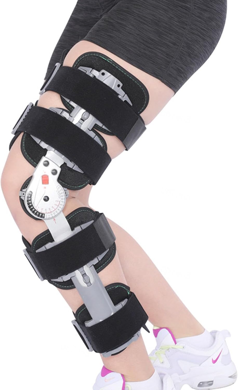 PopieL Adjustable Aluminum Alloy Knee Joint Brace Unisex Hinged Knee Brace Rehabilitation Brace After Meniscus Ligament Injury Left/Right Leg Knee Stabilizer