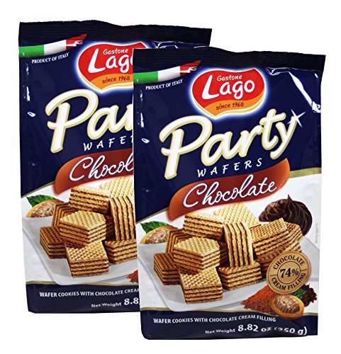 Gastone Lago Party Wafers Chocolate Cream Filling 8.82 oz, 250g (Pack of 2)