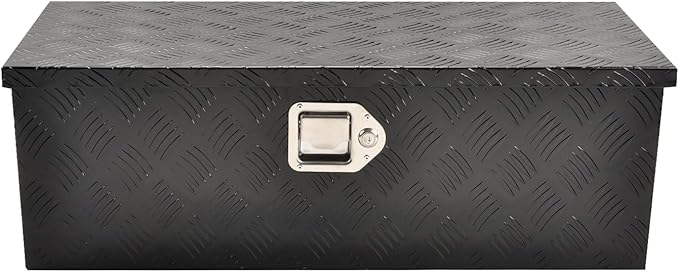 30''Inch Aluminum Truck Tool Box Truck Bed Toolbox Truck Trailer Chest Box Trailer Underbody Storage Organizer Waterproof Square Storage Organizer w/Lock & Keys Black(â30" Lx13 Wx10 H)