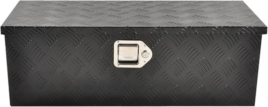 30''Inch Aluminum Truck Tool Box Truck Bed Toolbox Truck Trailer Chest Box Trailer Underbody Storage Organizer Waterproof Square Storage Organizer w/Lock & Keys Black(â30" Lx13 Wx10 H)