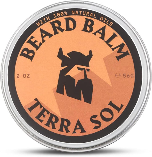 Striking Viking Beard Balm for Men (2 Ounce (Pack of 1), Terra Sol) - Leave in Beard Conditioner - Styling Balm Made with Naturally Derived Beard Butter, Argan & Jojoba Oils