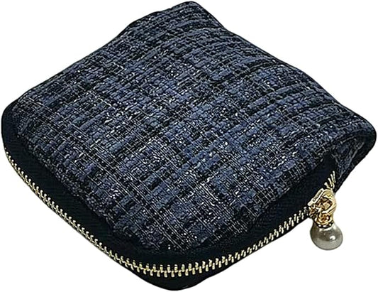 Small Travel Jewelry Case - Jewelry Travel Organizer Bag with Tassel Zipper for Bracelets, Necklaces, Bangles, Jewelry Organizer Storage Bag Gift for Women Girls - LJB002-Dark Blue