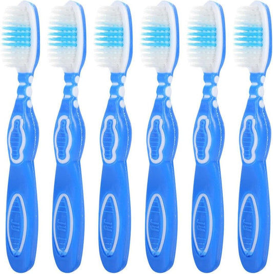 Beaupretty 6 Pack Portable Mini Toothbrushes with Short Handle Soft Bristles Compact Travel Toothbrush Set Ergonomic Grip for Effective Oral Care