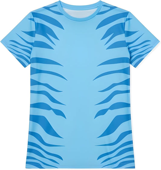 Blue Jungle Tiger Shirt for Women - Adult Teens T Cosplay Halloween Costumes
