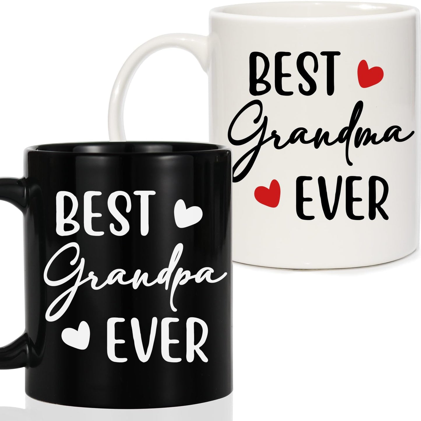 Breezy Valley Best Grandma and Grandpa Mugs - Grandparents Gifts from Grandkids, Anniversary Birthday Set, World's Best Coffee Mug