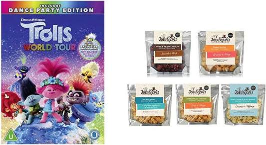 Trolls World Tour [2020] with Joe & Seph's Peanut Butter Popcorn Snack Pack - 1 x BagsHandmade in UK | Suitable for Vegetarians | Gluten Free | Air-popped | Movie night in - 32g