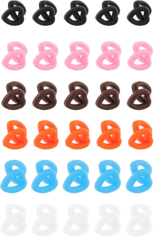 30 Pairs Silicone Eyeglasses Ear Grips Anti-skid Ear Cushions Soft Comfort Glasses Retainers for Secure Fit, Multi-color Pack Suitable for Men and Women