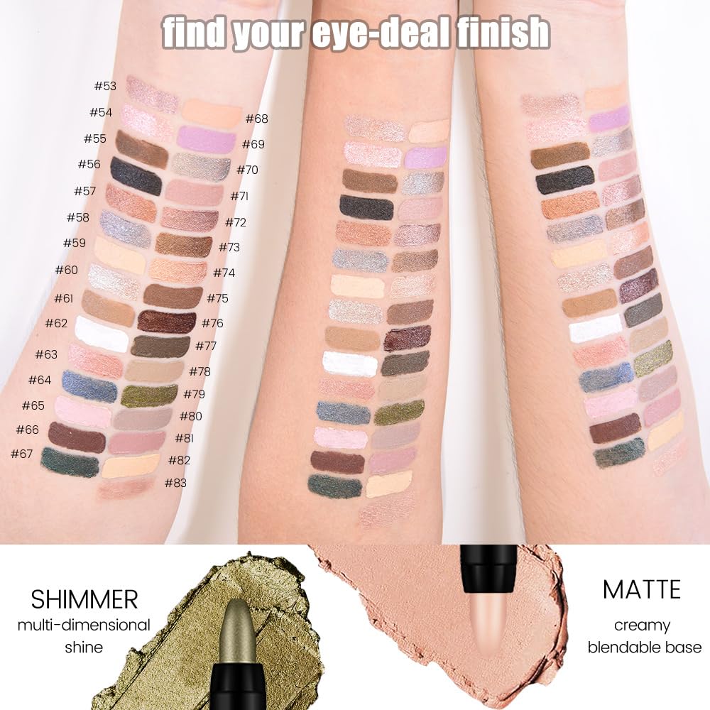 Kaely Cream Eye Shadow Sticks, Copper Shimmer Eyeliner Pencil Eyeshadow Palette Makeup, Eye Highlighter Brightener Stick for Older Women Waterproof Pigmented, sombras para ojos, New-57