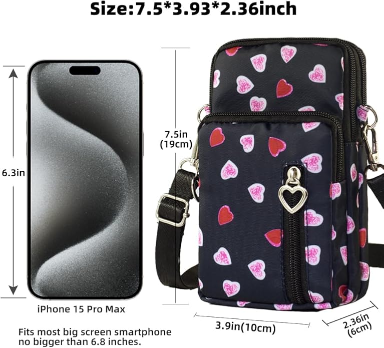 JANKS Small Crossbody Bag for Women - Mini Phone Purses with Crossbody Strap and Wallet - Nylon Arm Bag