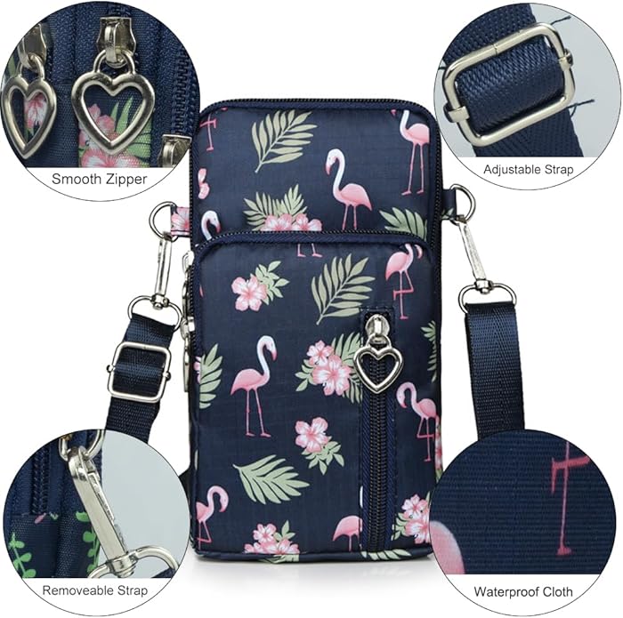 JANKS Small Crossbody Bag for Women - Mini Phone Purses with Crossbody Strap and Wallet - Nylon Arm Bag
