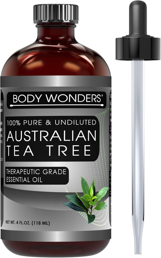Australian Tea Tree Essential Oil | 100% Pure & Undiluted | 4 Fl. Oz (118 ml) | Therapeutic Grade | Packaged in USA