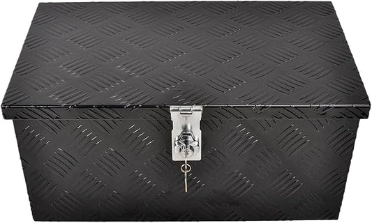 20''Inch Aluminum Truck Tool Box Truck Bed Toolbox Truck Trailer Chest Box Trailer Underbody Storage Organizer Waterproof Square Storage Organizer w/Lock & Keys Black(â20" Lx12 Wx9.5 H)