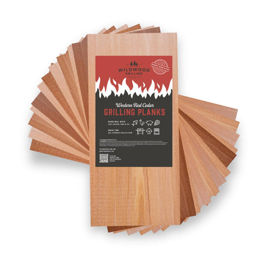 Wildwood Grilling Signature 5â x 11â Cedar Grilling Planks (12-Pack) - USA-Made & Sourced - Adds Delicate, Earthy Flavor to Food - 100% Natural Product for Salmon, Seafood, Veggies & Fruit