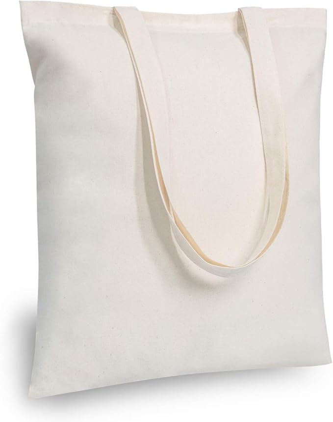 TOPDesign 1-Pack Economical Cotton Tote Bag, Lightweight Medium Reusable Grocery Shopping Cloth Bag, Suitable for DIY, Advertising, Promotion, Gift, Activity