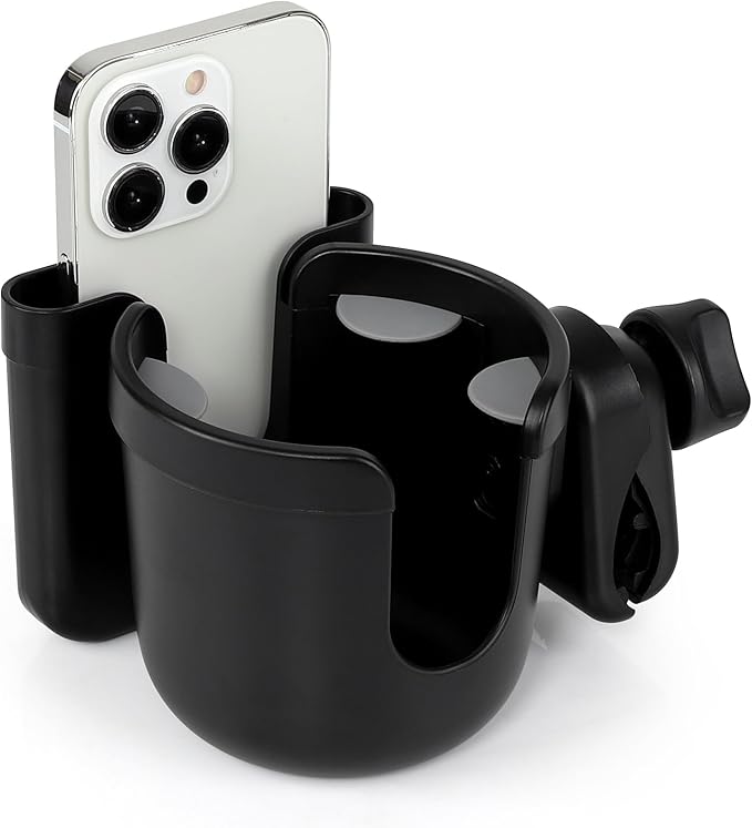 Accmor 2-in-1 Walker Cup Holder with Phone Holder, Wheelchair Cup Holder, Rollator Cup Holder, Cup Phone Holder for Walker, Wheelchair, Rollator, Mobility Scooter
