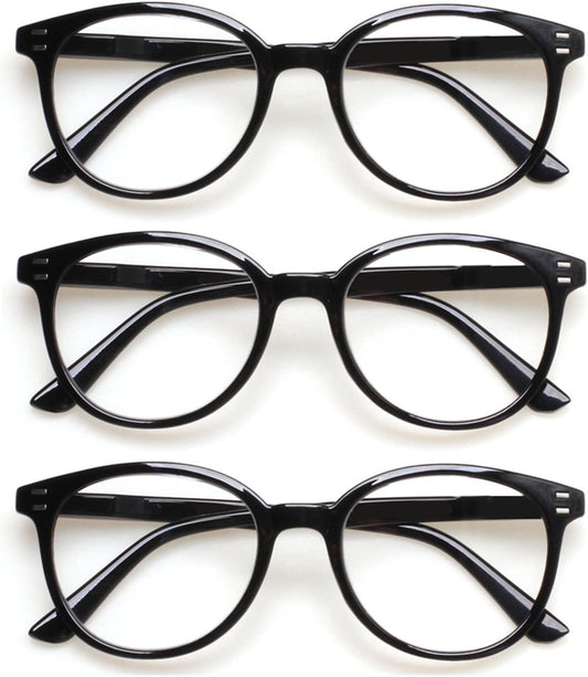 SIGVAN 3 Pack Reading Glasses Spring Hinge Stylish Readers Black/Tortoise for Men and Women