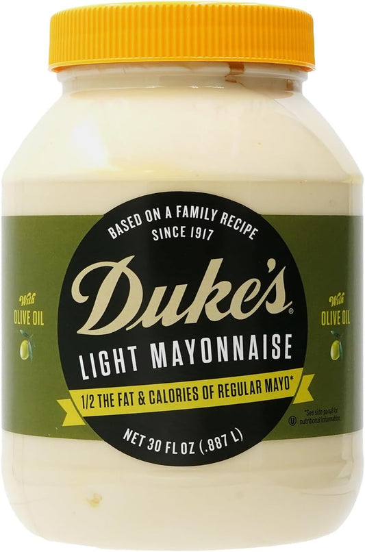Duke’s Light Mayonnaise with Olive Oil Blend Jar – Smooth & Creamy Taste, 30 Ounce (Pack of 1)