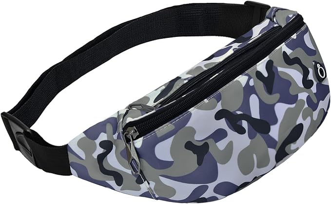 Fanny Packs for Men and Women, Waterproof Sports Waist Pack Bag for Travel Hiking Running Hands-free