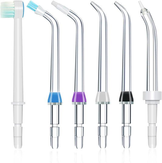 Replacement Tips for Waterpik Water Flosser,Replacement Classic Jet Tips Compatible Brush Heads for Waterpik (AquaFlosser 6 Tips)