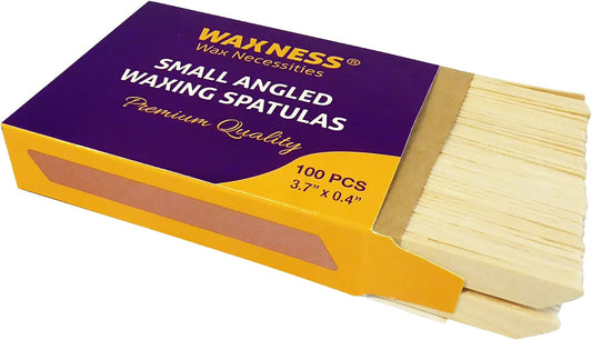 Waxness Small Waxing Wooden Angled Spatula Applicator 100 Pk
