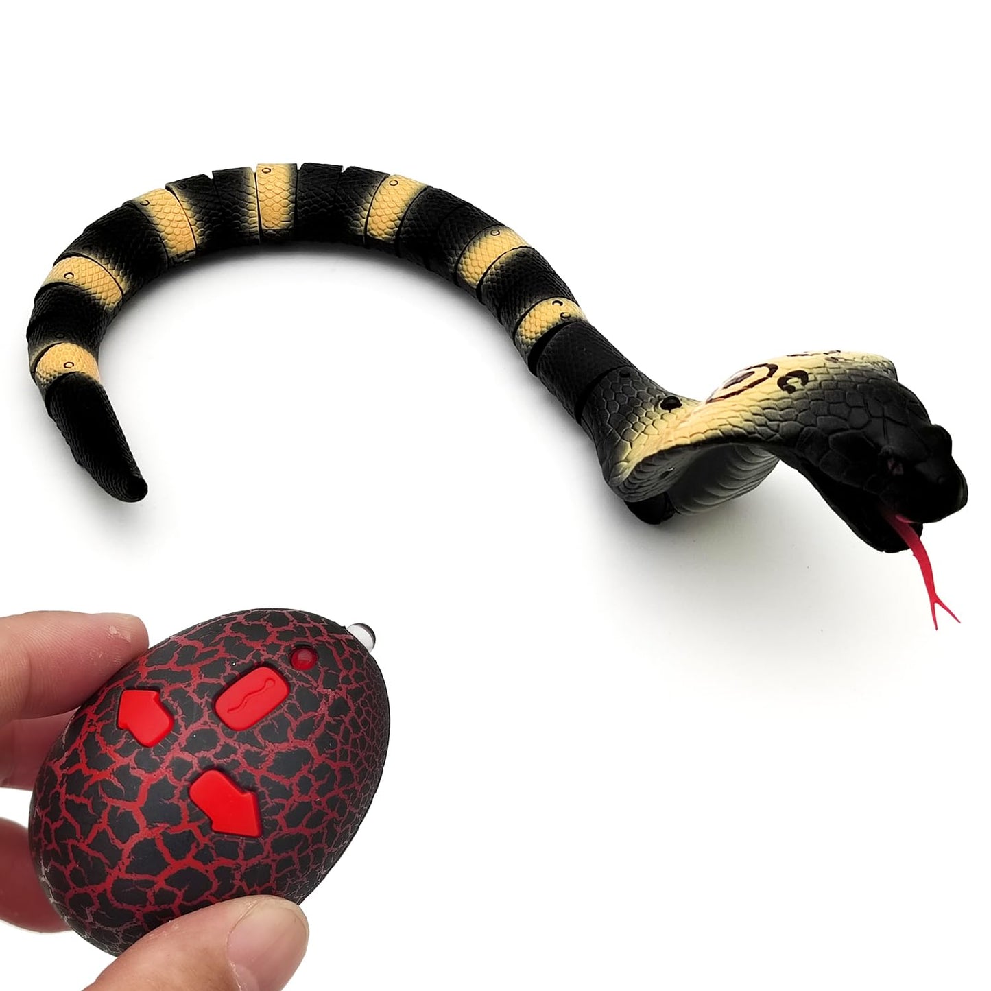 Tipmant Realistic Remote Control Snake RC Cobra Animal Toy Crawling Electric Electronic Battery Powered Honored for Kids Cat Halloween Christmas Prank Toys Birthday Gifts (Grey)