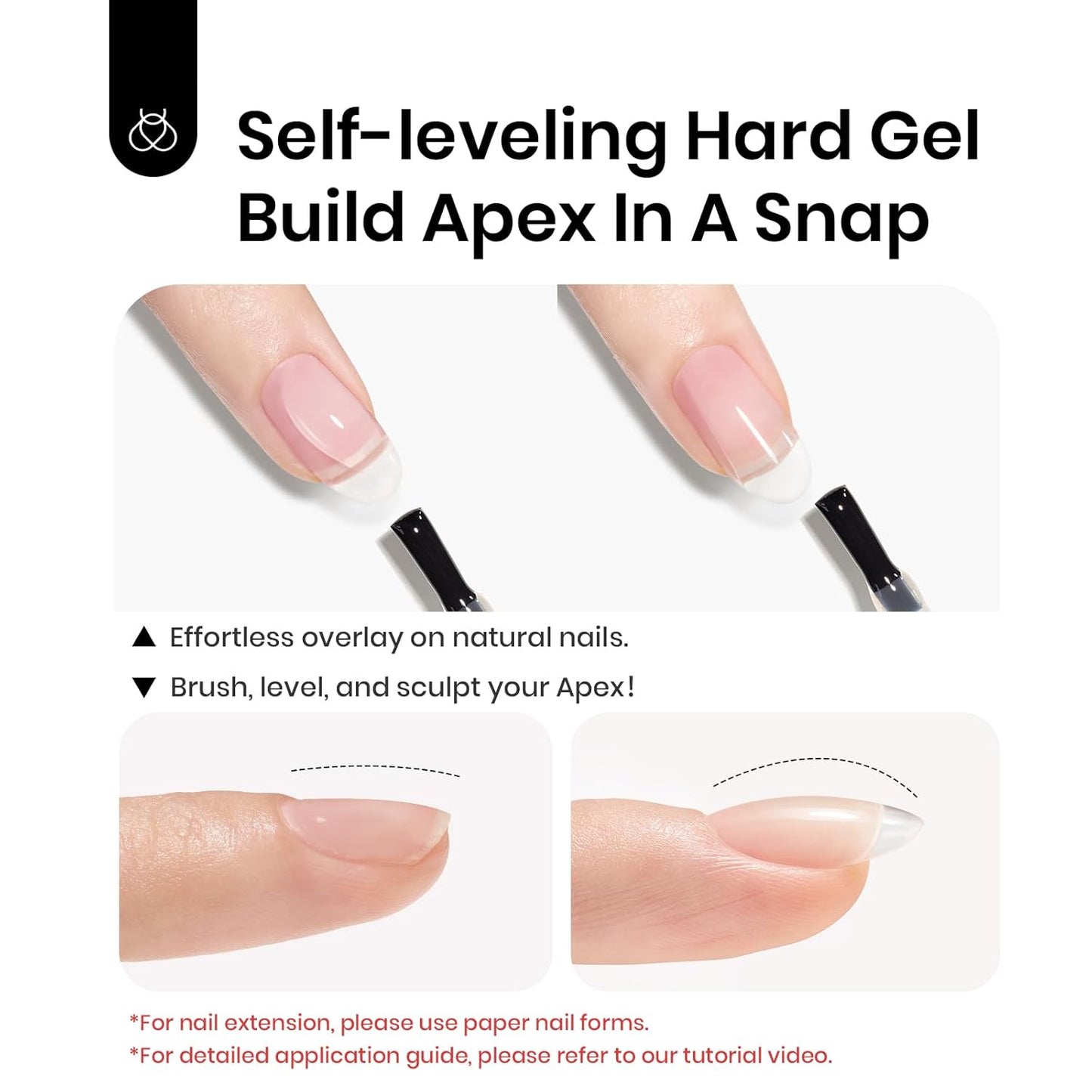 Beetles Builder Gel for Nails 7-in-1 Clear Builder Nail Gel Kit for Nail Extension Strengthening with Decoration Detachable Liner Nail Brush for Beginner Women