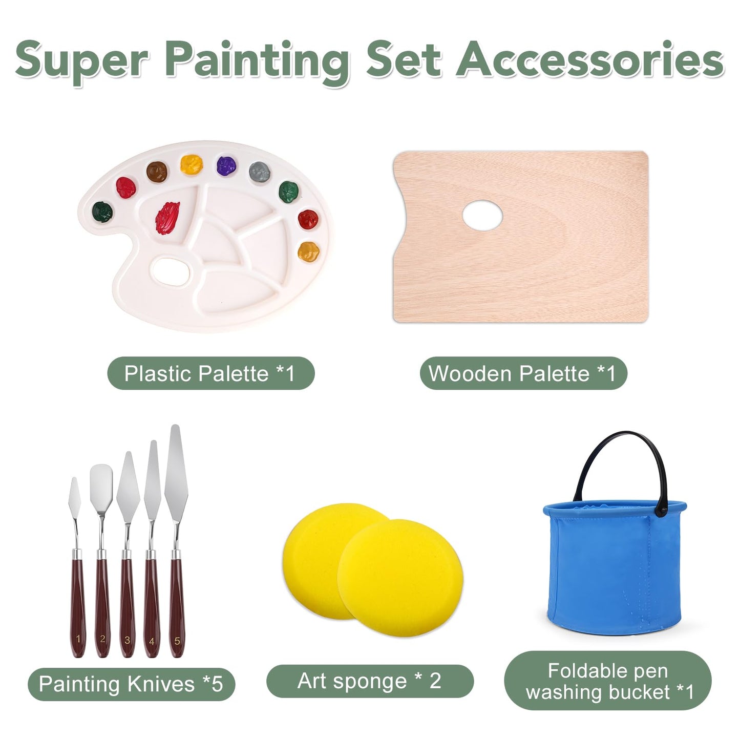 ESRICH 141PCS Deluxe Artist Painting Set, Painting Supplies with 84 Paint(Oil, Watercolor，Acrylic Paint) Metal and Wooden Easels, Canvas, Paper Pads, Paintbrushes etc. for Adults, Kids, Artists