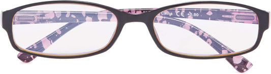 CessBlu UV Protection Computer Reading Glasses with Polka Dots Pattern Blue Light Filter Reader Eyeglasses for Women(Purple)+0.75