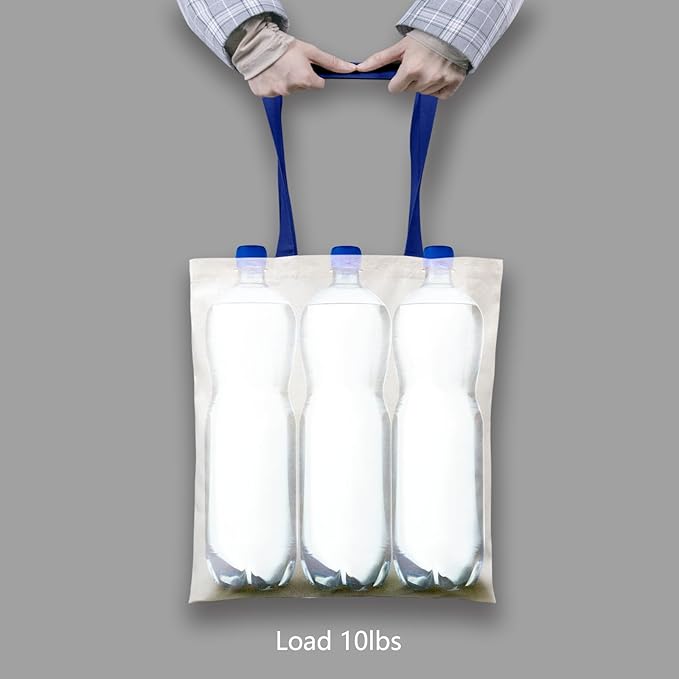 TOPDesign 6-Pack Economical 16"x15" Cotton Tote Bag, Lightweight Medium Reusable Grocery Shopping Cloth Bags, Suitable for DIY, Advertising, Promotion, Gift, Activity