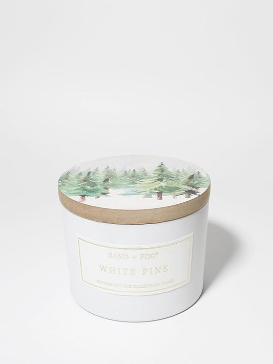 Sand + Fog Scented Candle - White Pine â Additional Scents and Sizes â 100% Cotton Lead-Free Wick - Luxury Air Freshening Jar Candles - Perfect Home Decor â 12oz â¦