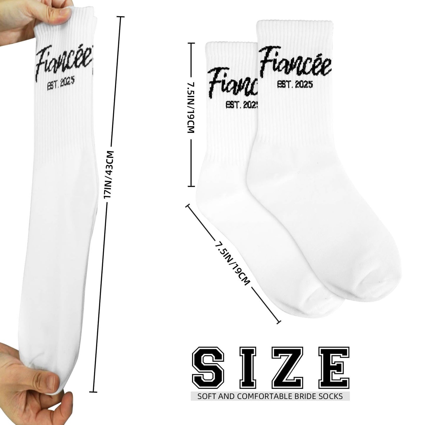 2025 Engagement Gifts for Couples, Engagement Socks for Wedding Bridal Shower Honeymoon for Fiance Fiancee and Newlyweds Couple