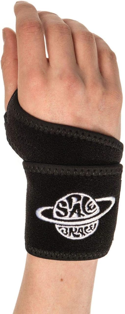 Wrist Brace - | One Size Fits All | Color: Black | For All Leisure and Sports Activities | Fits Left and Right Hand | Breathable Material
