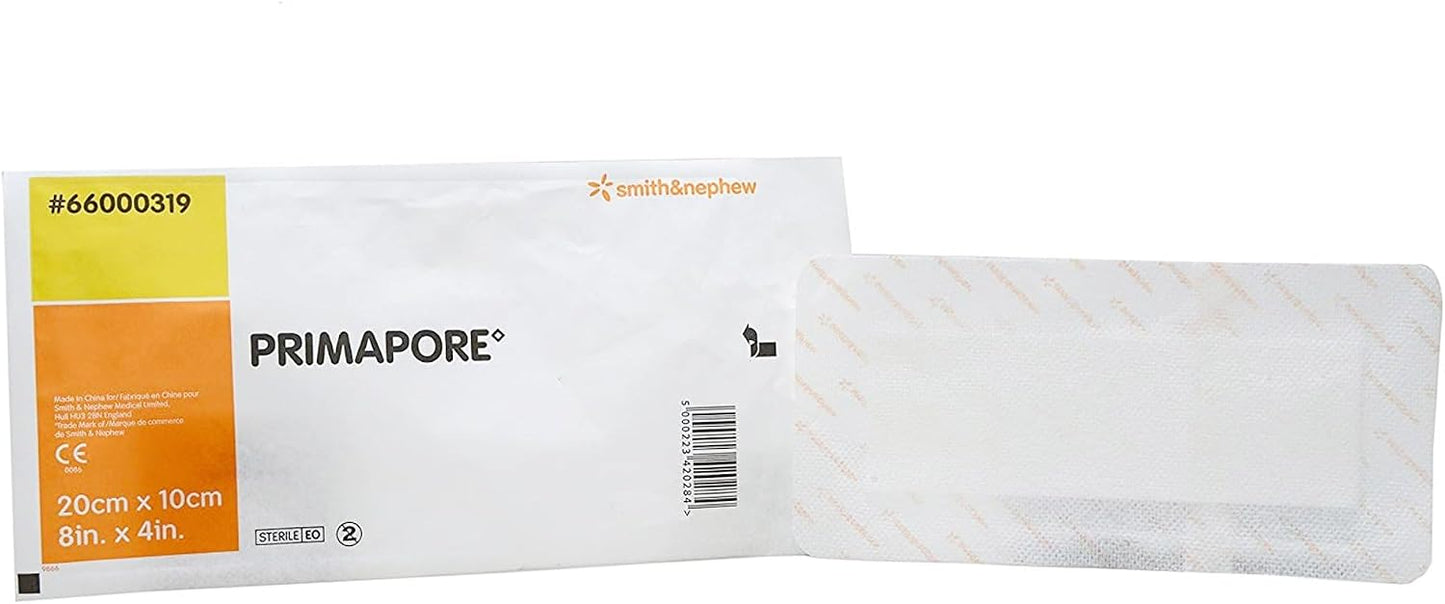Smith & Nephew Primapore White Polyester Nonwoven Island Dressing Sterile 4 x 8" 20 per Box