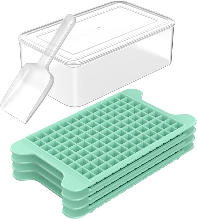 Mini Ice Cube Tray for Freezer: FDDBI Small Ice Trays for Freezer with Bin - 117Ã4PCS Easy Release Nugget Ice Tray - Crushed Ice Tray with Container