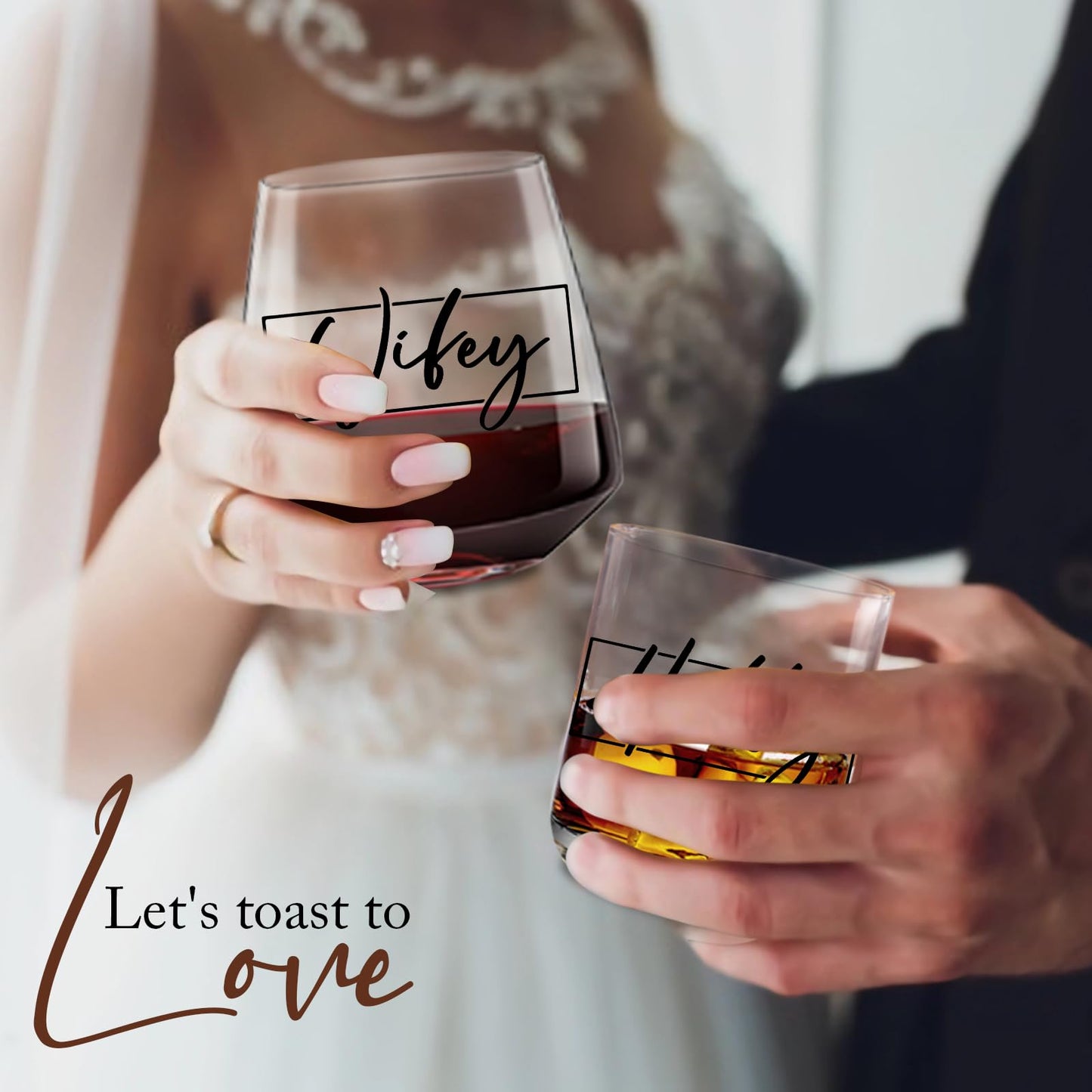 CLUSIVC Couple Gifts for Wedding Engagement, Mr and Mrs Gift, Bridal Shower gifts, Cool Couples Gifts Wishes for Couples Newlywed Mr and Mrs Him and Her