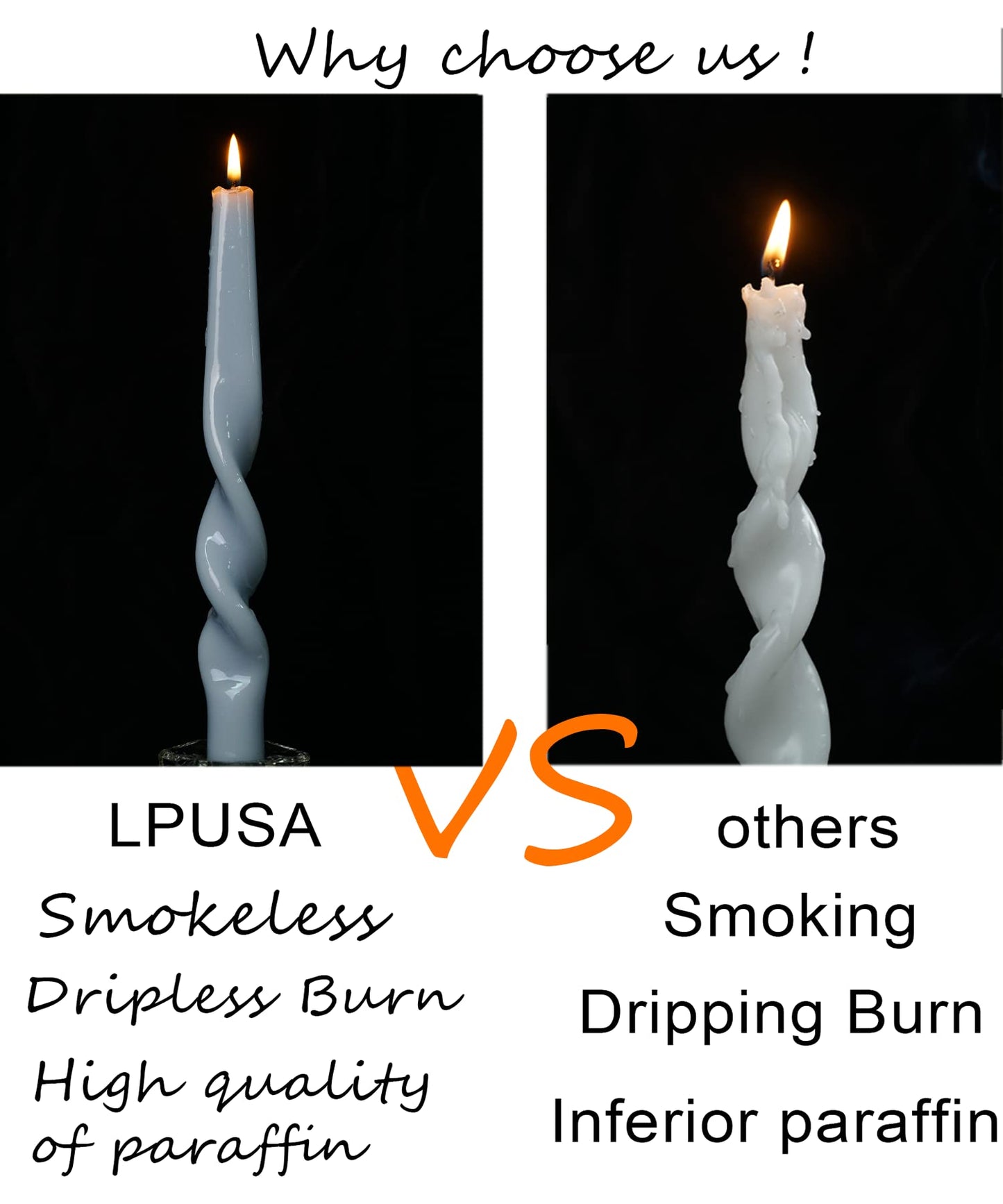 LPUSA 10 inch Christmas Taper Candles-Green and Red Spiral Candles-Unscented Candle Sticks and Dripless,Perfect as Dinner Candles-8pcs(Green,Red)