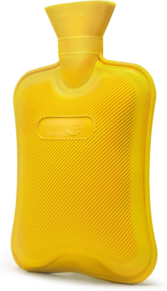 HomeTop Premium Classic Rubber Hot Water Bottle (Yellow)